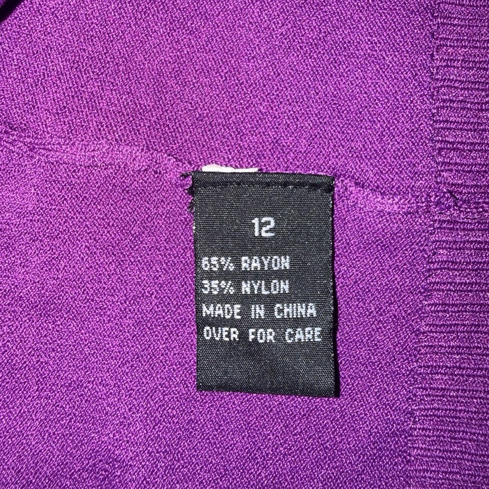I.N. STUDIO Purple Open Front Cardigan Sweater Shrug Women's Size 12 Crop Layer - Picture 3 of 7
